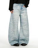 Rhinestone Lightning Baggy Barrel Jeans | Inflation Streetwear