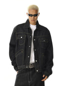 Black Multi Pockets Denim Jacket | Inflation Streetwear