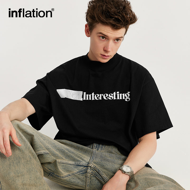 INFLATION "Interesting" Textured Printed Oversize Tees - INFLATION