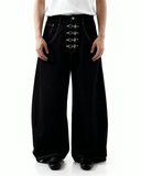 Raw Metal Clasp Baggy Jeans | Inflation Streetwear