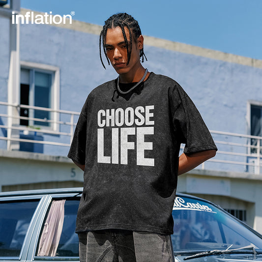 INFLATION "Choose Life" Drop Shoulder T-shirt - INFLATION
