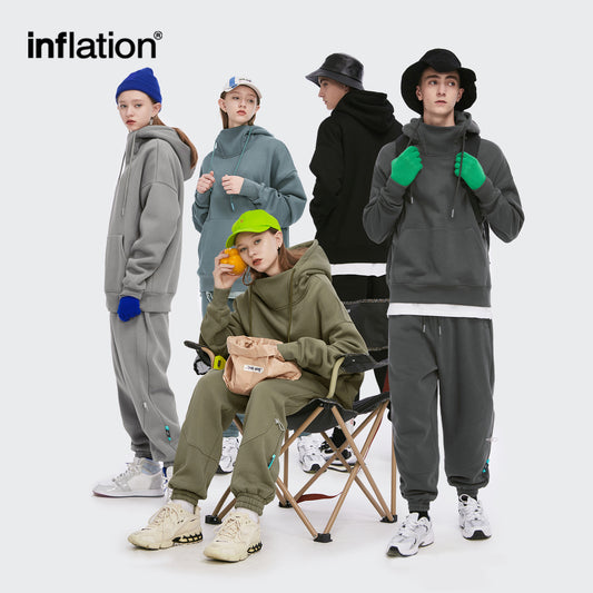 INFLATION Unisex High Collar Oversized Jogging Suit
