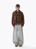 Horse Embroidery Suede Clasp Padded Jacket | Inflation Streetwear