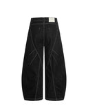 Black Stitching Barrel Jeans | Inflation Streetwear