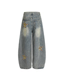 Leopard Graphic Acid Wash Baggy Jeans | Inflation Streetwear