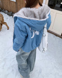 Appliqué Embroidery Faux Fur Padded Jacket | Inflation Streetwear