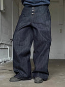 Buttons Up Raw Baggy Jeans | Inflation Streetwear