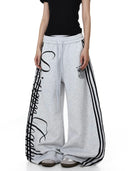Script Stripe Baggy Sweatpants| Inflation Streetwear