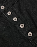 Asymmetric Button Raw Denim Jorts | Inflation Streetwear
