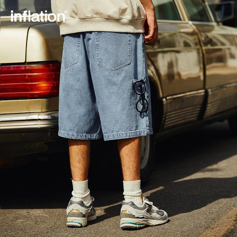 INFLATION Vintage Straight Washed Jeans Shorts - INFLATION