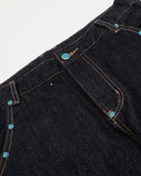 Turquoise Button Baggy Jeans | Inflation Streetwear