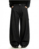 Cross Rhinestone Embroidered Baggy Jeans | Inflation Streetwear