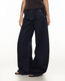 Turquoise Button Rivet Baggy Jeans | Inflation Streetwear