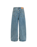 Asymmetrical Waist Barrel Denim Jeans | Inflation Streetwear