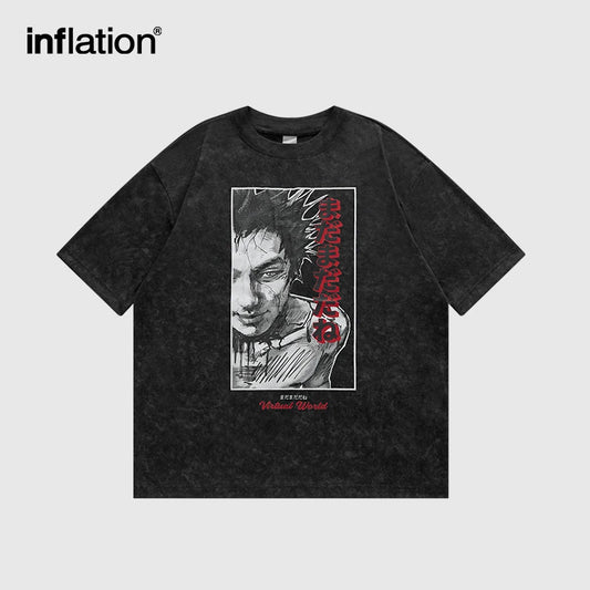 INFLATION Distressed Effect Anime Tshirts