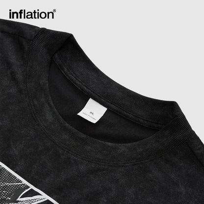 INFLATION Distressed Effect Anime Tshirts - INFLATION