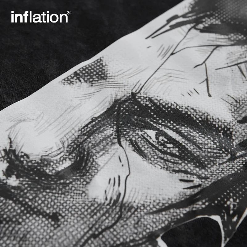 INFLATION Distressed Effect Anime Tshirts - INFLATION