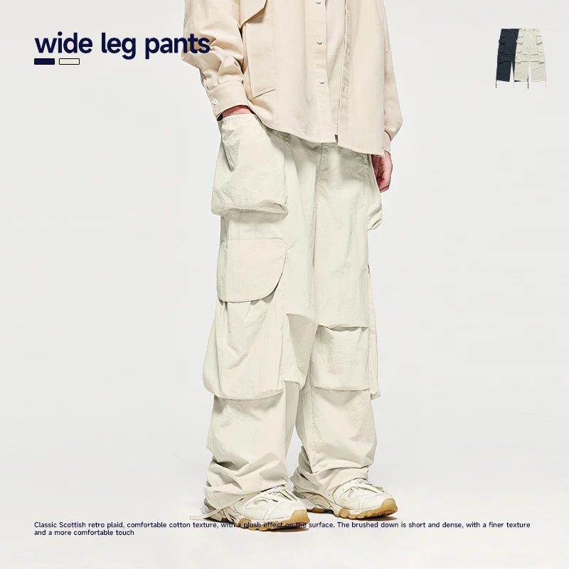 INFLATION Streetwear Multi-pockets Cargo Pants Men Hip Hop Wide Leg Pants - INFLATION