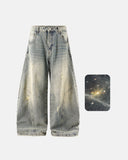 Colorful Rhinestones Ripped Baggy Jeans | Inflation Streetwear