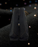 Colorful Rhinestone Raw Barrel Jeans | Inflation Streetwear
