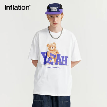 INFLATION Carton Printing Tshirts Men Graphic Cotton White Tees - INFLATION